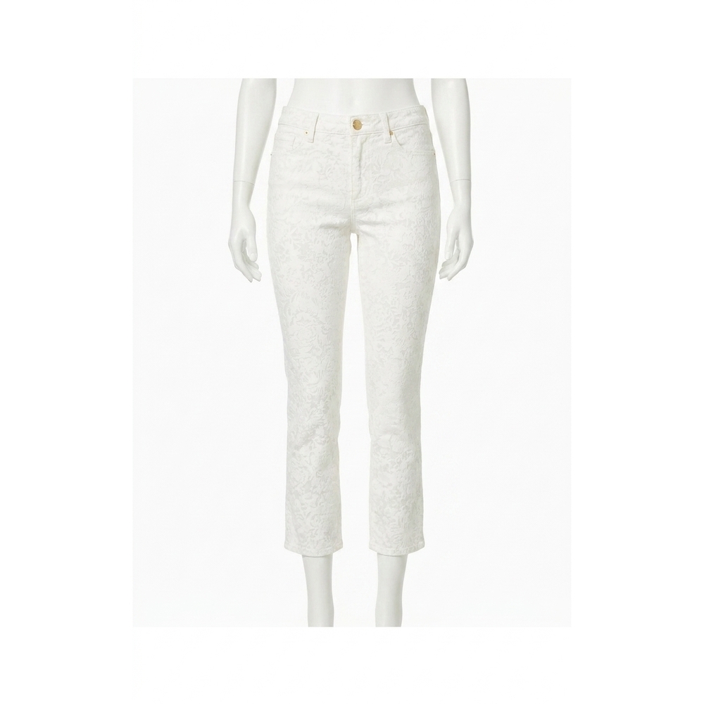 NEW LILLY PULITZER liza high rise crop flare pants in resort white pandarama